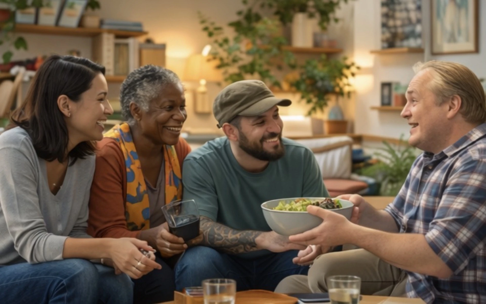 Sharing a bowl of food with chosen family - Relative Choice